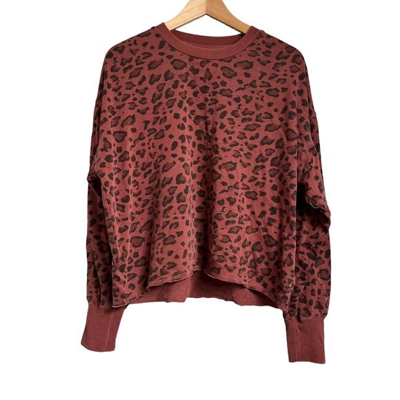Sundry Pink Leopard Print Sweatshirt - Picture 2 of 6